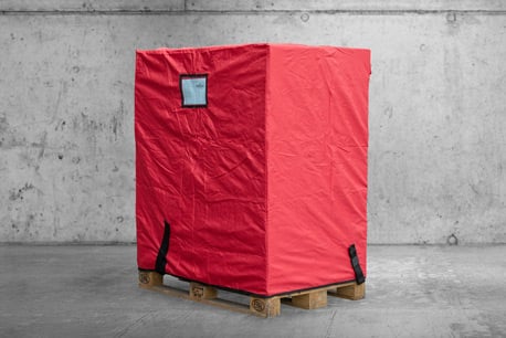 Red waterproof reusable pallet cover