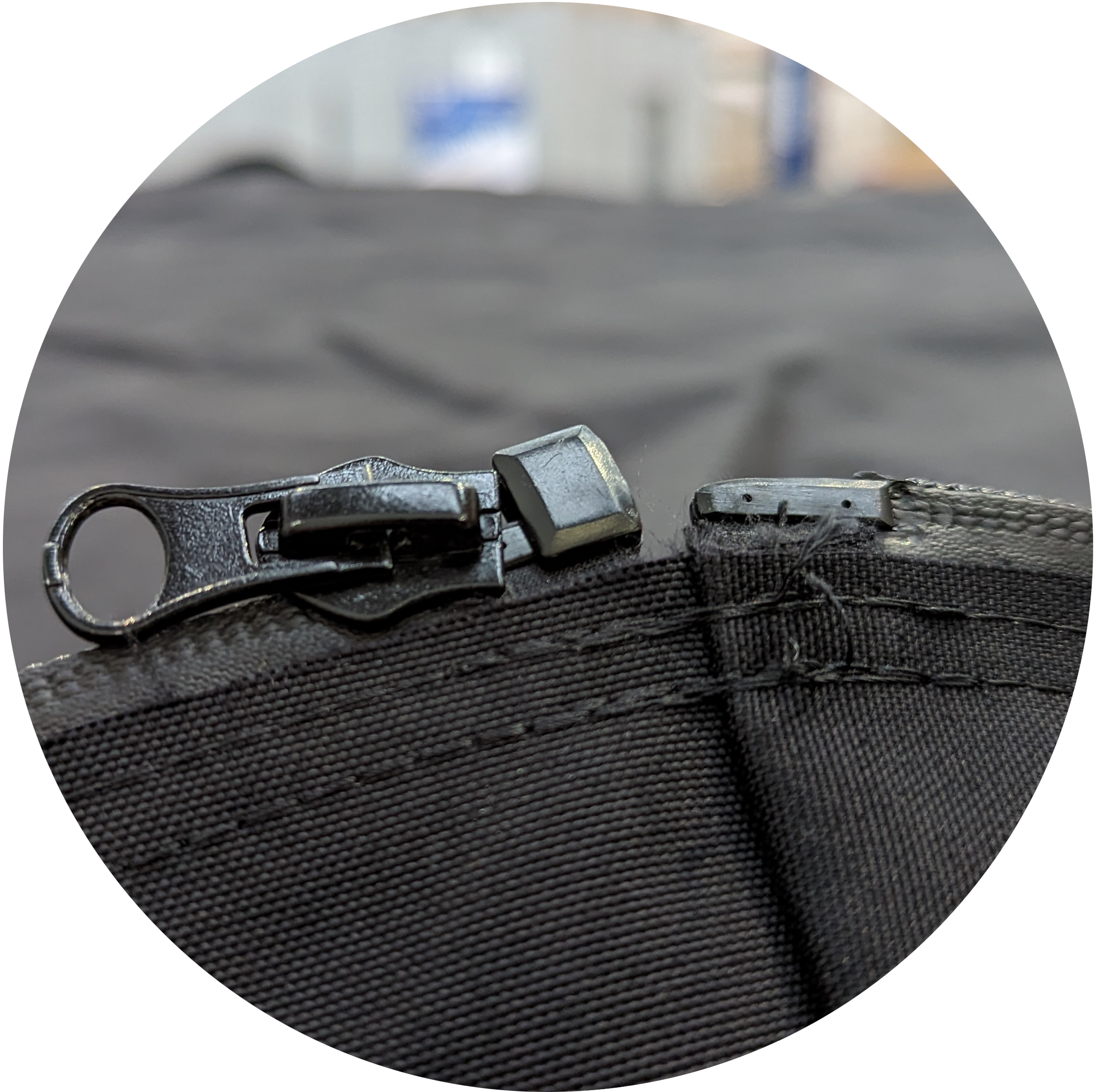 Secure cover zip in circle