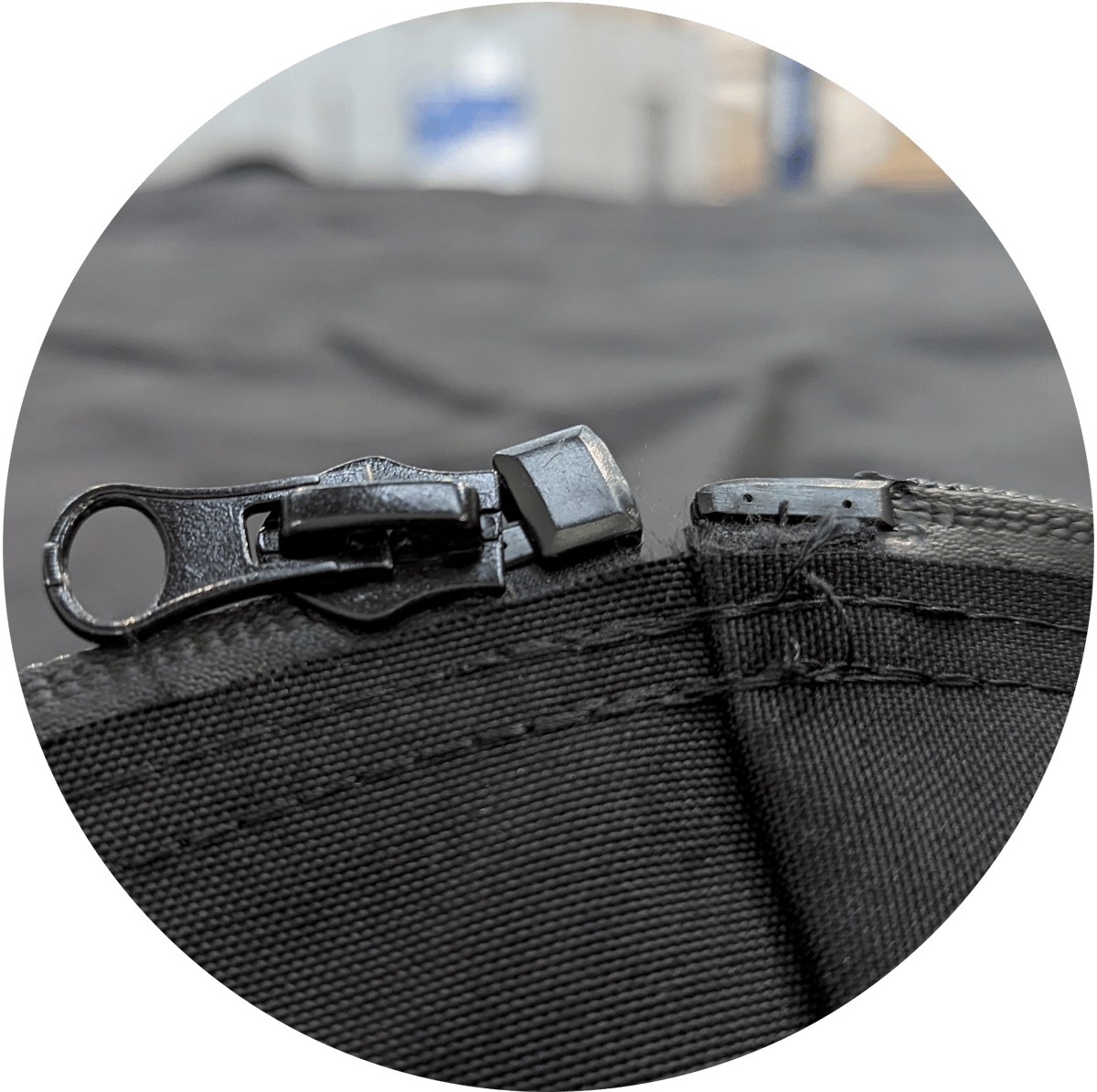 Secure cover zip in circle